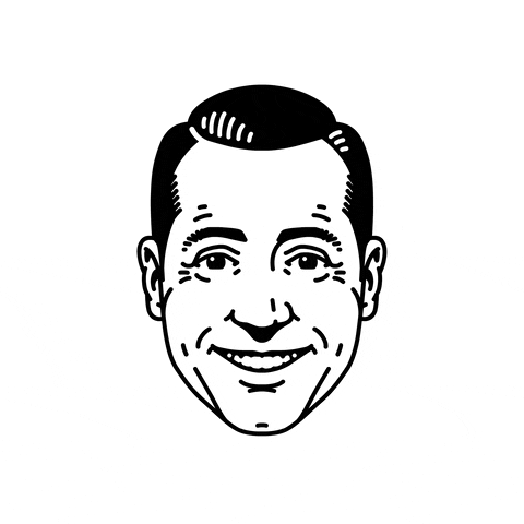 a detailed image of a mans face in black and white eventually merges to a very simplistic form until the face becomes one solid black dot