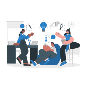 a team brainstorming ideas
